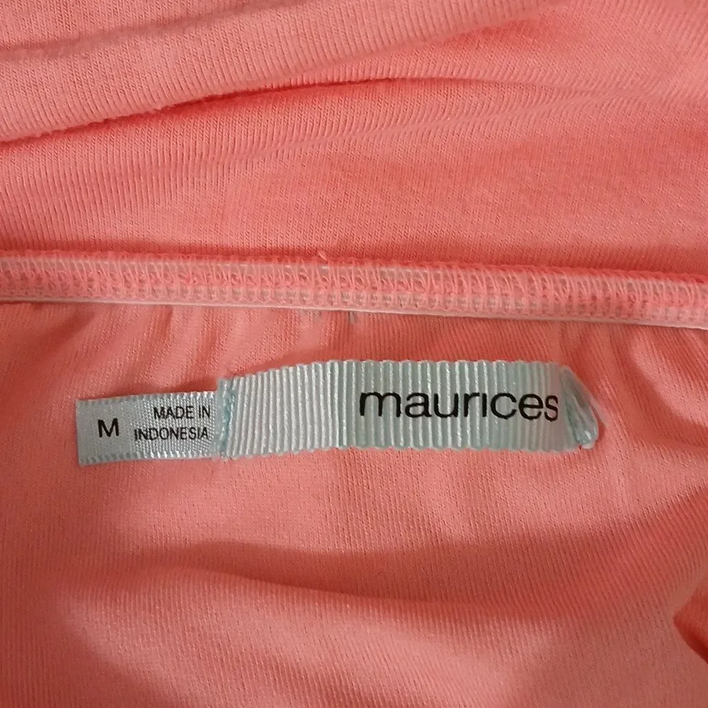 Maurices peachy pink maxi pull-on skirt Sz M GUC